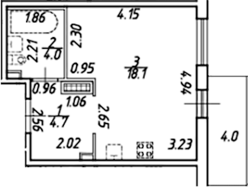 Квартира студия 20.52 м², 5/21 эт., ЖК «Новые горизонты 2»